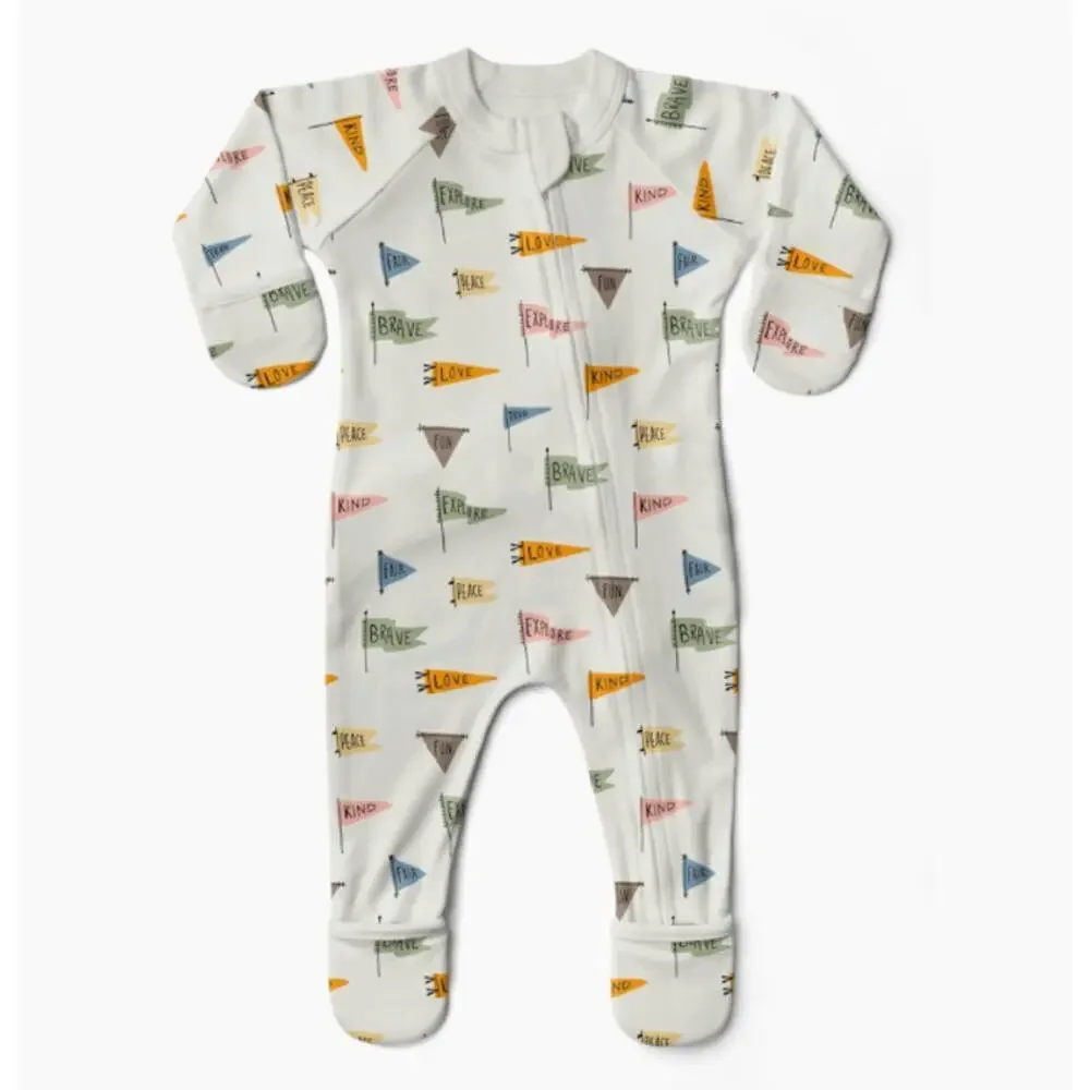 Goumi Affirmations Grow‎ With You Footie Snug Fit 3-6 months NWT
